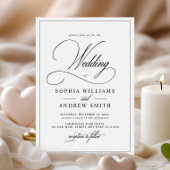 Einfache klassische Schwarz-Weiß-Hochzeit Einladung