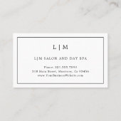 Einfache klassische Schwarz-Weiß-Monogramm-Grenze Treuekarte (Rückseite)