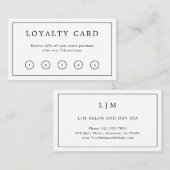 Einfache klassische Schwarz-Weiß-Monogramm-Grenze Treuekarte (Vorne/Hinten)