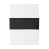 Einfache klassische Schwarz-Weiß-Monogramm-Hochzei Einladungsbanderole (Rückseitenbeispiel)