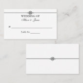 Einfache klassische Schwarz-weiße Hochzeitsstimmun Platzkarte (Vorne/Hinten)