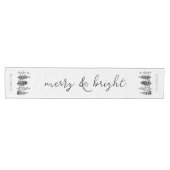 Einfache klassische Schwarz-weiße Weihnachtsdekora Mittelgroßer Tischläufer (Horizontal)