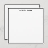 Einfache klassische schwarze Grenzfläche - benutze Mitteilungskarte (Vorne/Hinten)