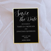 Einfache klassische Schwarze Hochzeit rettet das D Folieneinladung