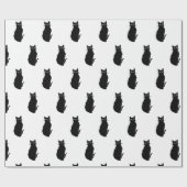 Einfache klassische schwarze Katze Geschenkpapier (Flach)