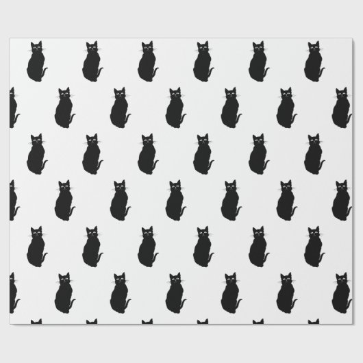 Einfache klassische schwarze Katze Geschenkpapier (Flach)