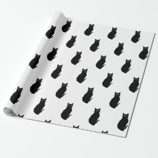Einfache klassische schwarze Katze Geschenkpapier