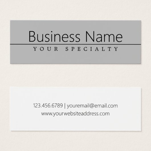 Einfache klassische schwarze Schrift auf Grau (Vorne & Hinten)