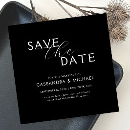 Einfache klassische schwarze weiße Typografie Hoch Save The Date