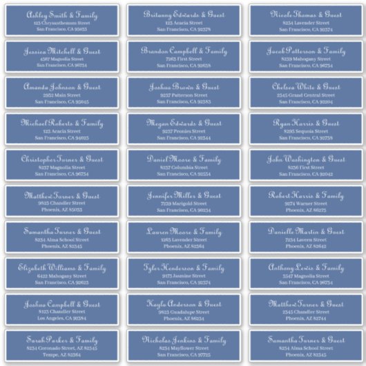 Einfache klassische Script-Adresse für Hochzeiten Aufkleber (Vorderseite)