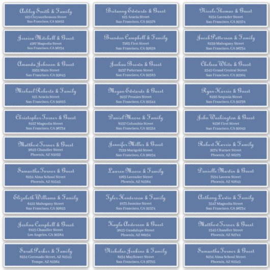 Einfache klassische Script-Adresse für Hochzeiten Aufkleber (Vorderseite)