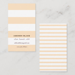 Einfache klassische Streifen Minimalist Creme Visitenkarte