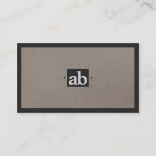 Einfache klassische Taupe Imitate Linen Monogram M Visitenkarte