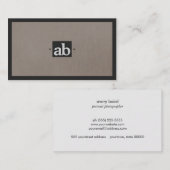 Einfache klassische Taupe Imitate Linen Monogram M Visitenkarte (Vorne/Hinten)