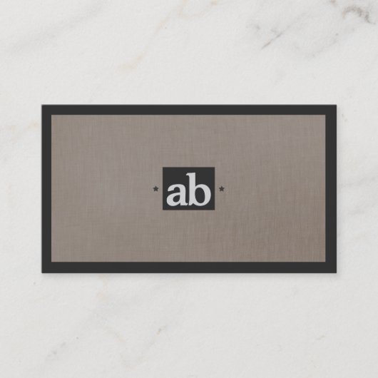 Einfache klassische Taupe Imitate Linen Monogram M Visitenkarte (Vorderseite)