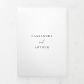 Einfache klassische traditionelle formale Hochzeit Dreifach Gefaltete Einladung (Cover)