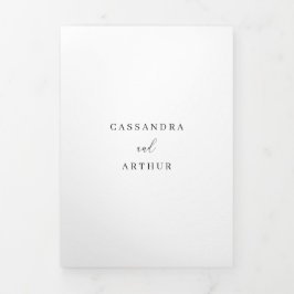 Einfache klassische traditionelle formale Hochzeit Dreifach Gefaltete Einladung