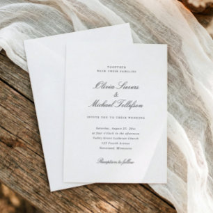 Einfache klassische traditionelle Hochzeit im Stil Einladung