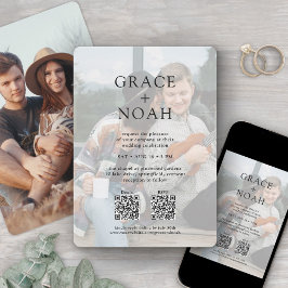 Einfache klassische Typografie 2 Foto QR UAWG Wedd Einladung