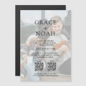 Einfache klassische Typografie 2 Foto QR UAWG Wedd Magneteinladung (Vorne/Hinten)