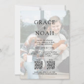 Einfache klassische Typografie 2 Foto QR UAWG Wedd Magneteinladung (Vorderseite)