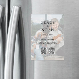 Einfache klassische Typografie 2 Foto QR UAWG Wedd Magneteinladung