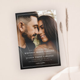 Einfache klassische Typografie-Foto-Hochzeit Einladung