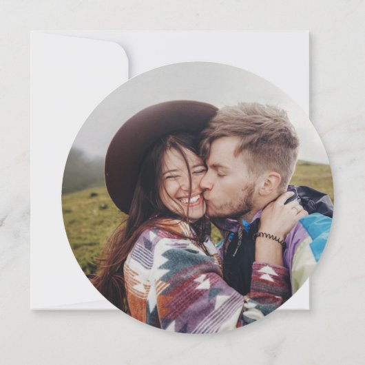 Einfache klassische Typografie & Foto Minimale Hoc Einladung (Rückseite)