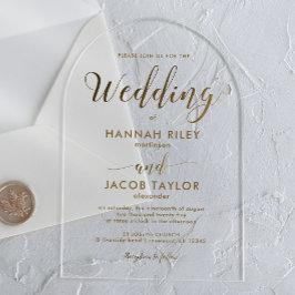 Einfache klassische Typografie-Hochzeitsarsch Acryleinladungen