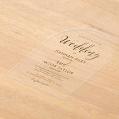 Einfache klassische Typografie-Hochzeitsarsch Acryleinladungen (Ablage )