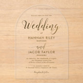 Einfache klassische Typografie-Hochzeitsarsch Acryleinladungen (Vorderseite)