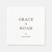 Einfache klassische Typografie-Namen Moderne Hochz Serviette (Vorderseite)