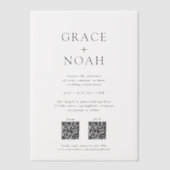 Einfache klassische Typografie QR UAWG Wedding Ove Pergament Einladungen (Vorderseite)