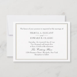 Einfache klassische typografische Hochzeitseinladu Einladung