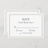 Einfache klassische typografische UAWG-Antwortkart RSVP Karte (Vorne/Hinten)