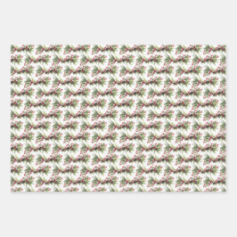 Einfache klassische Vegetation und rote, heilige B Geschenkpapier Set