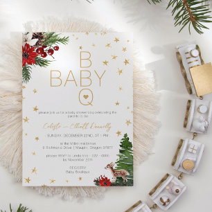 Einfache klassische Weihnachts-BBQ-Baby-Party in W Einladung