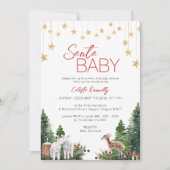 Einfache klassische Weihnachtsdusche Einladung (Vorderseite)