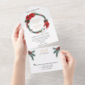 Einfache klassische Weihnachtsfeier All In One Einladung (Abreißen)