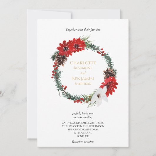 Einfache klassische Weihnachtsfeier Einladung (Vorderseite)