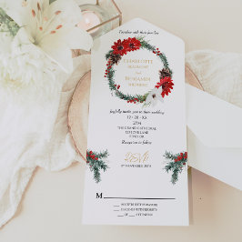 Einfache klassische Weihnachtsfeier Moderne Hochze All In One Einladung