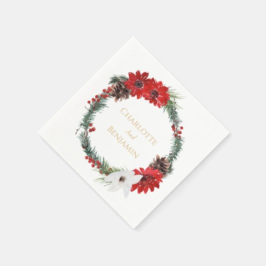 Einfache klassische Weihnachtsfeier Napkin Serviette (Ecke)
