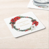 Einfache klassische Weihnachtsfeier Rechteckiger Pappuntersetzer (angewinkelt)