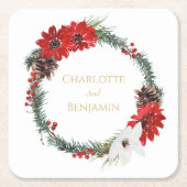 Einfache klassische Weihnachtsfeier Rechteckiger Pappuntersetzer (Vorderseite)