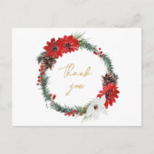 Einfache klassische Weihnachtsfeier Vielen Dank Postkarte (Vorderseite)