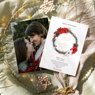 Einfache klassische Weihnachtsformale Hochzeitsfot Einladung