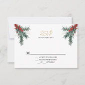 Einfache klassische Weihnachtskarte RSVP Karte (Vorderseite)