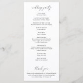 Einfache klassische Weiße Hochzeit Programm (Rückseite)