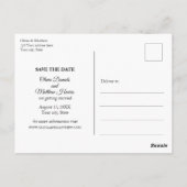 Einfache klassische weiße und schwarze Hochzeit Si Postkarte (Rückseite)