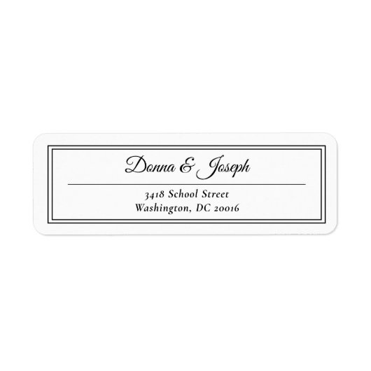 Einfache klassische White Wedding Rücksendeadresse (Vorne)